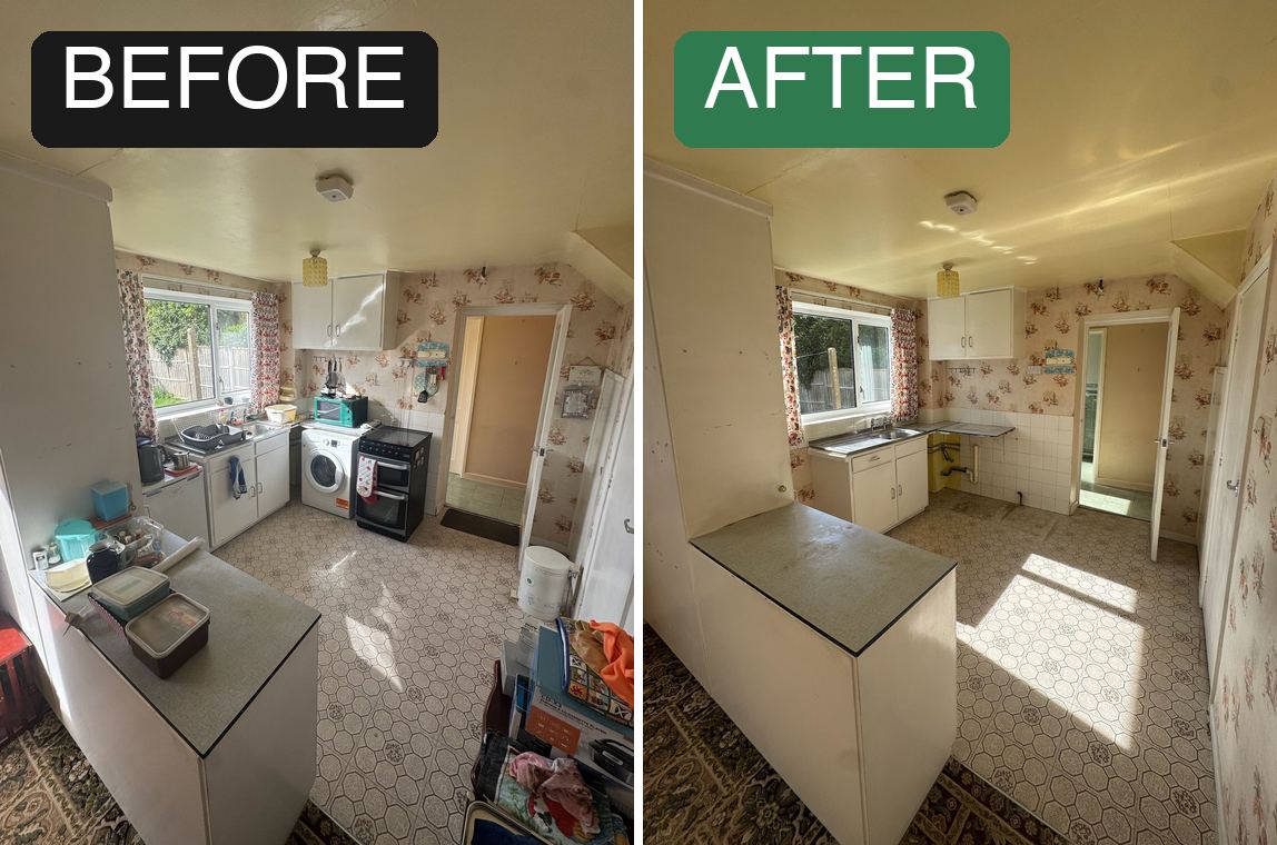 Kitchen clearance — before and after