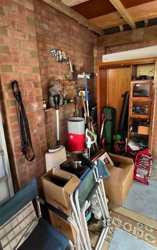Garage packed with belongings before HFC clearance