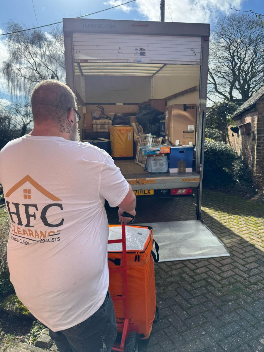 One of the HFC Clearance team loading the van on a clearance job